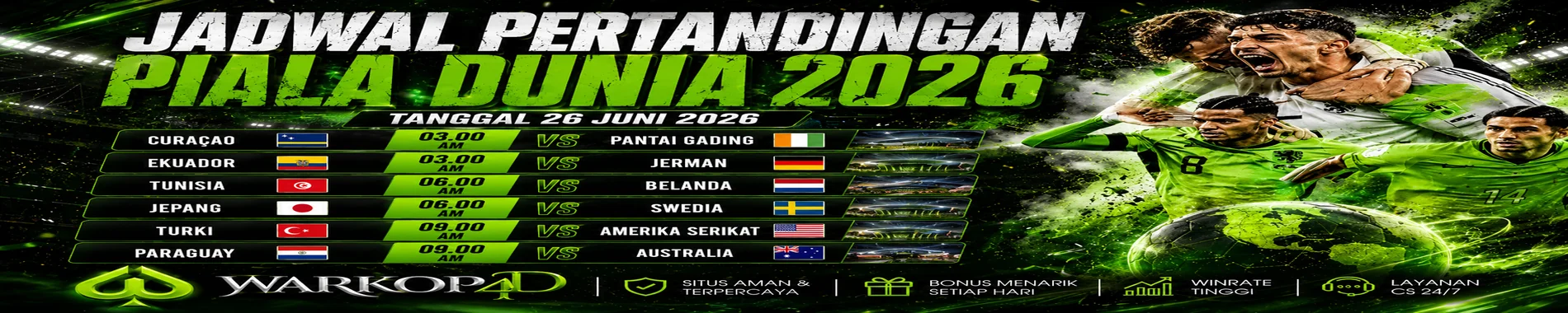 JADWAL PERTANDINGAN PIALA DUNIA 2026